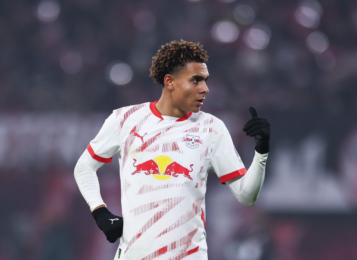 Antonio Nusa in action for RB Leipzig