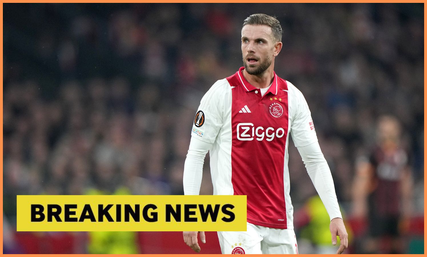 Jordan Henderson plus 'breaking news' banner