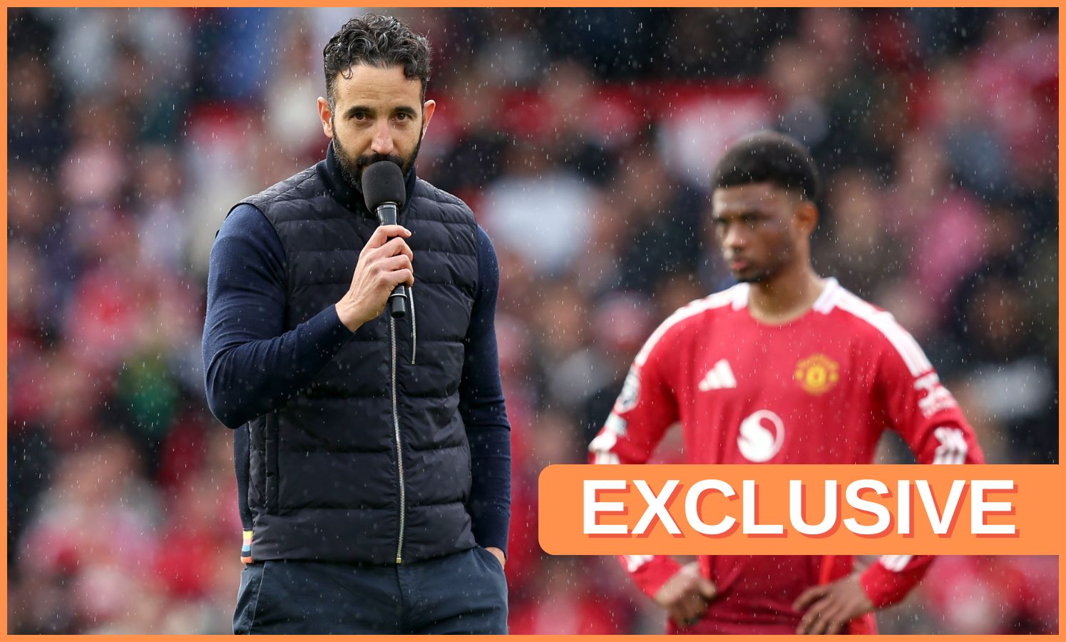 Ruben Amorim addressing the Manchester United fans