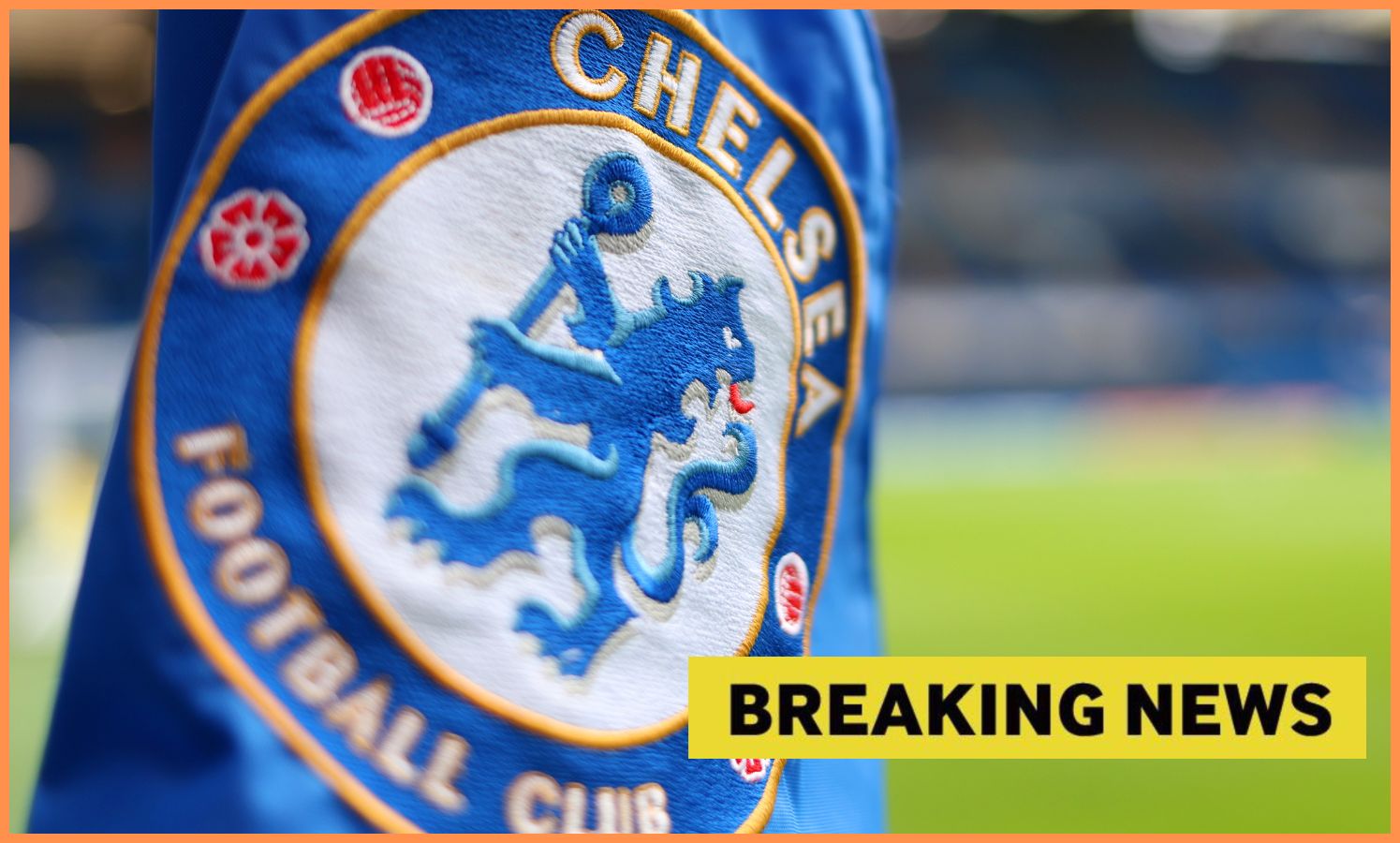 Chelsea logo and ruined news banner