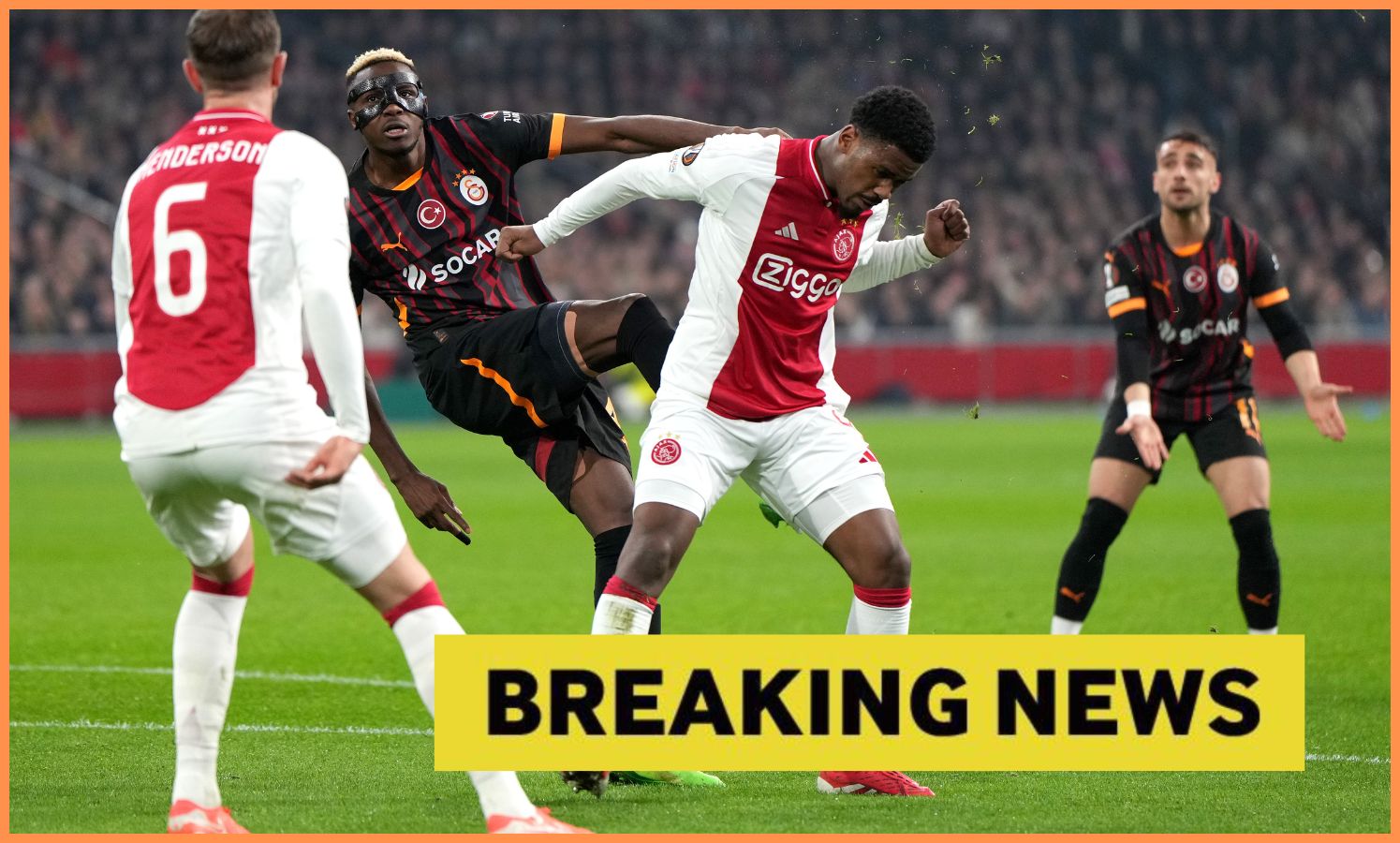 Victor Osimin at work in favor of Galatasari against Ajax