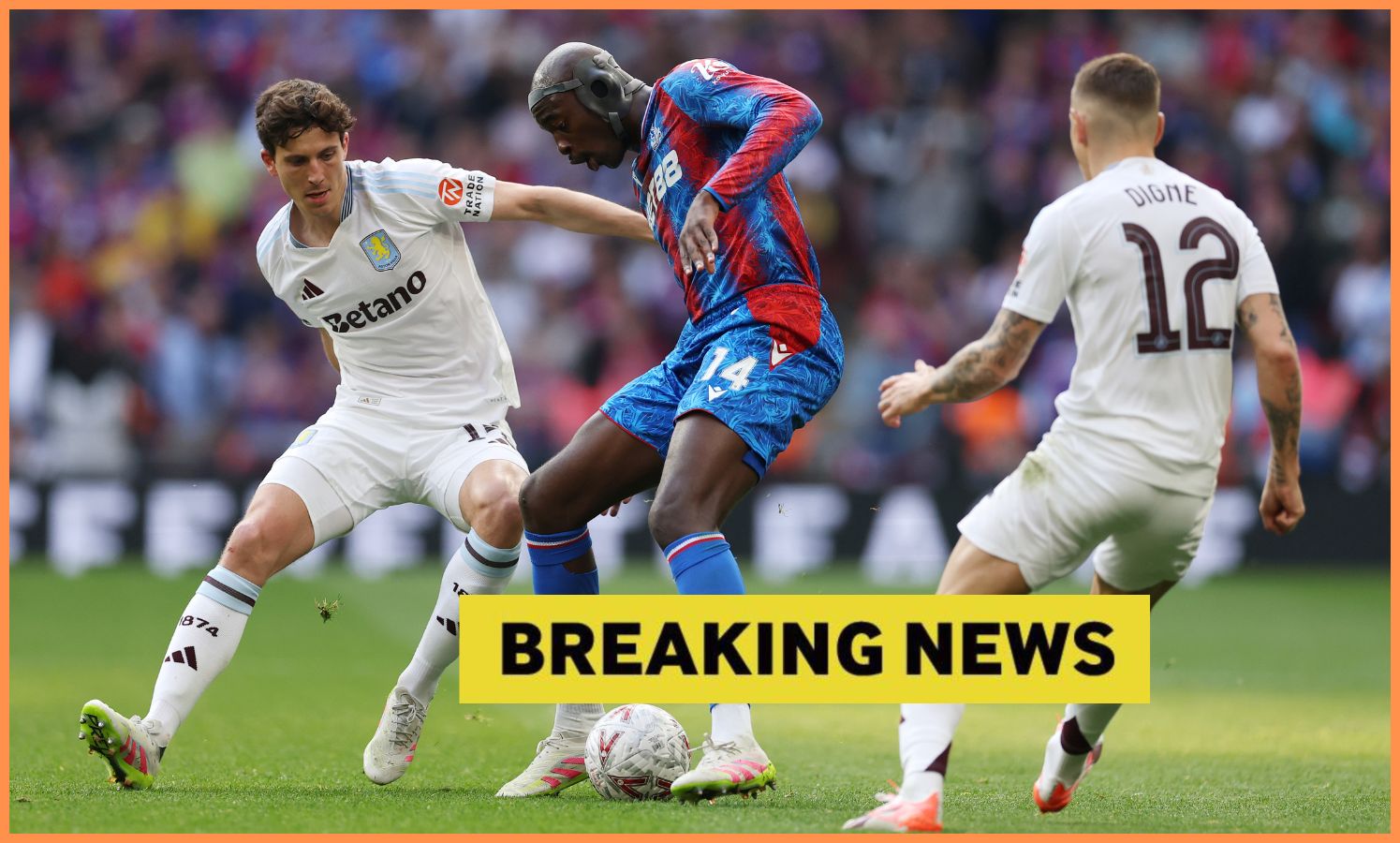 Lucas Digne in action for Aston Villa against Crystal Palace