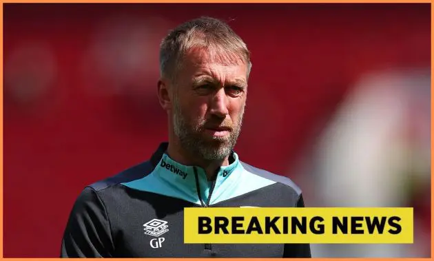 West Ham manager Graham Potter looks on