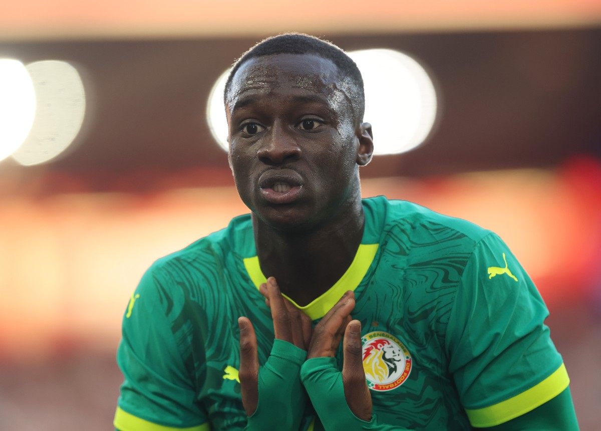 Habib Diarra reacts during England vs Senegal