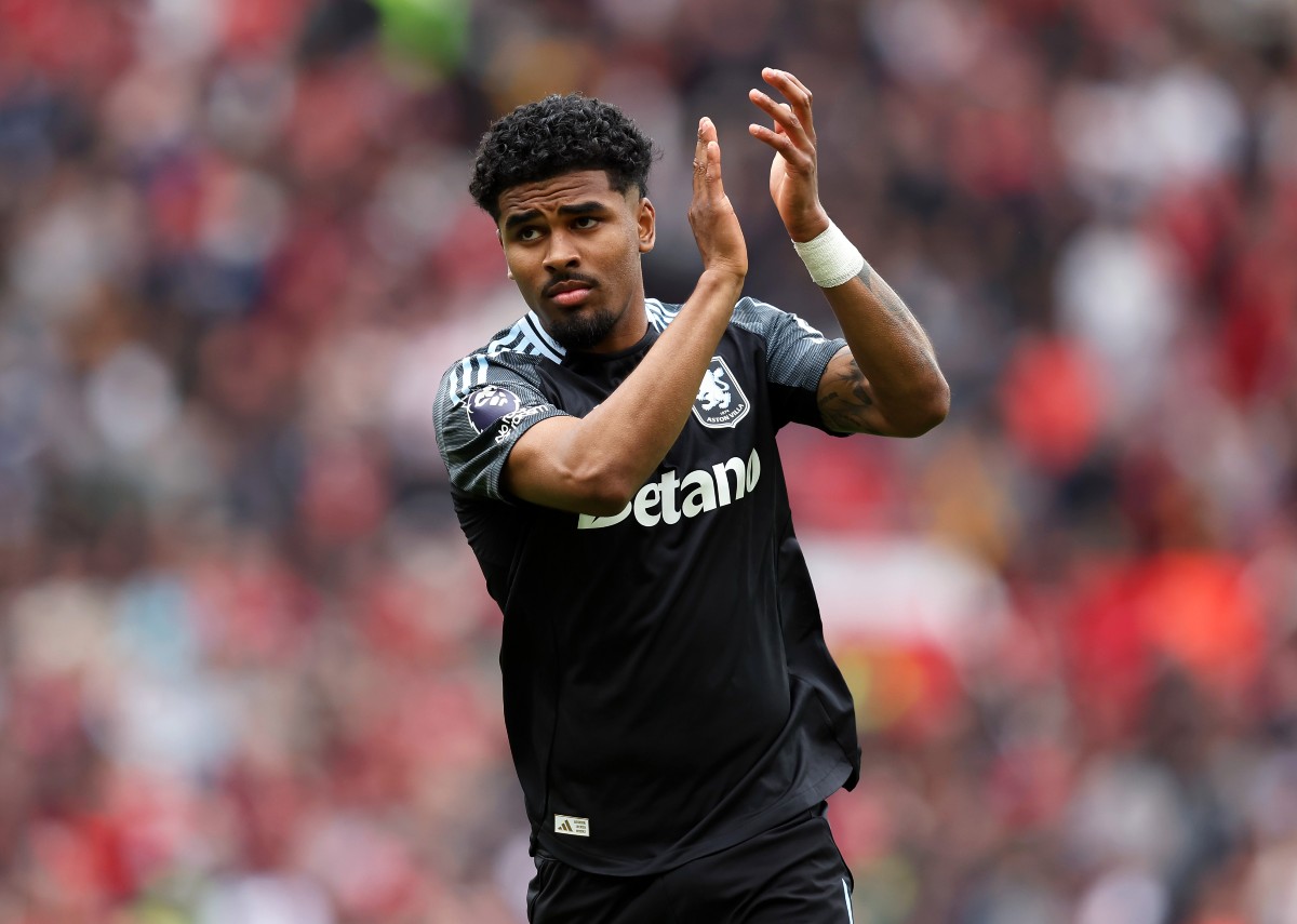 Ian Maatsen applauds the Aston Villa fans