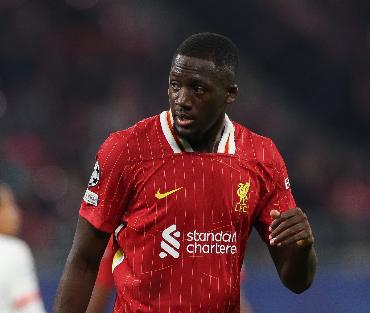 Ibrahima Konate in action for Liverpool