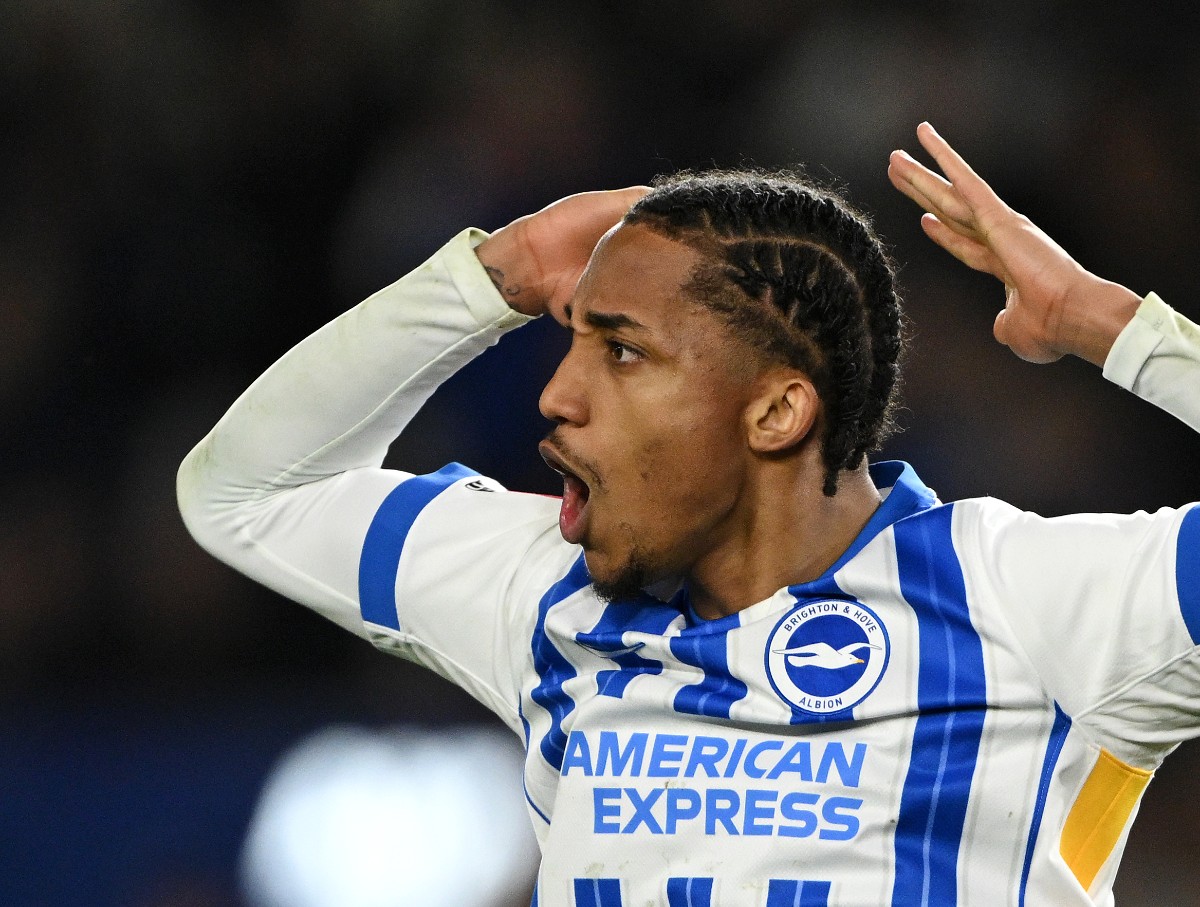 Joao Pedro marks a goal for Brighton