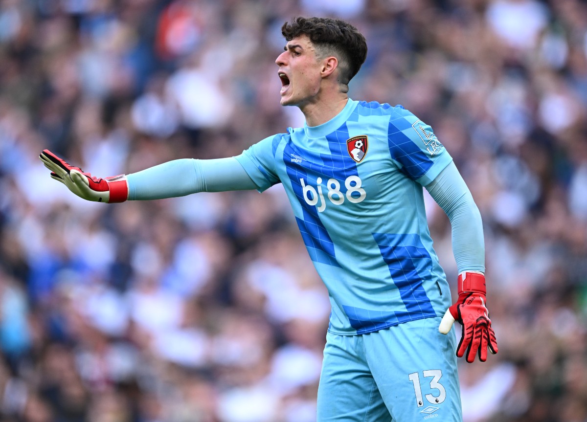 Kepa Arrizabalaga in action for Bournemouth against Tottenham