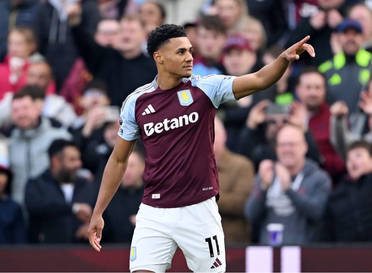 Ollie Watkins celebrates the scoring for Aston Villa against Newcastle