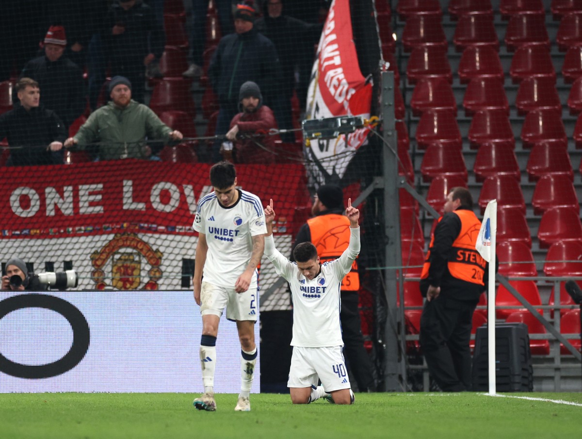 Roony Bardghji celebrates scoring for Copenhagen against Man United last season