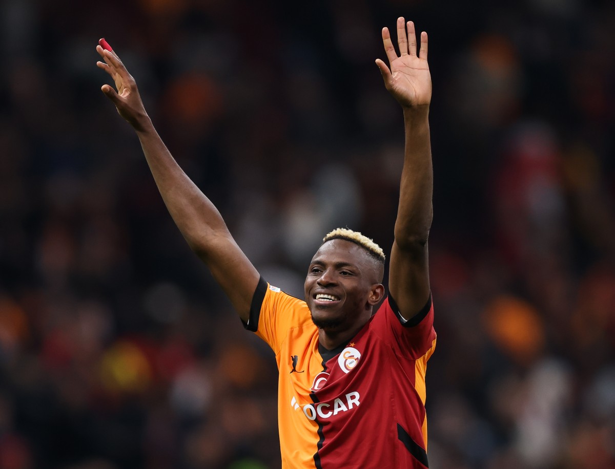 Victor Osimhen celebrates for Galatasaray