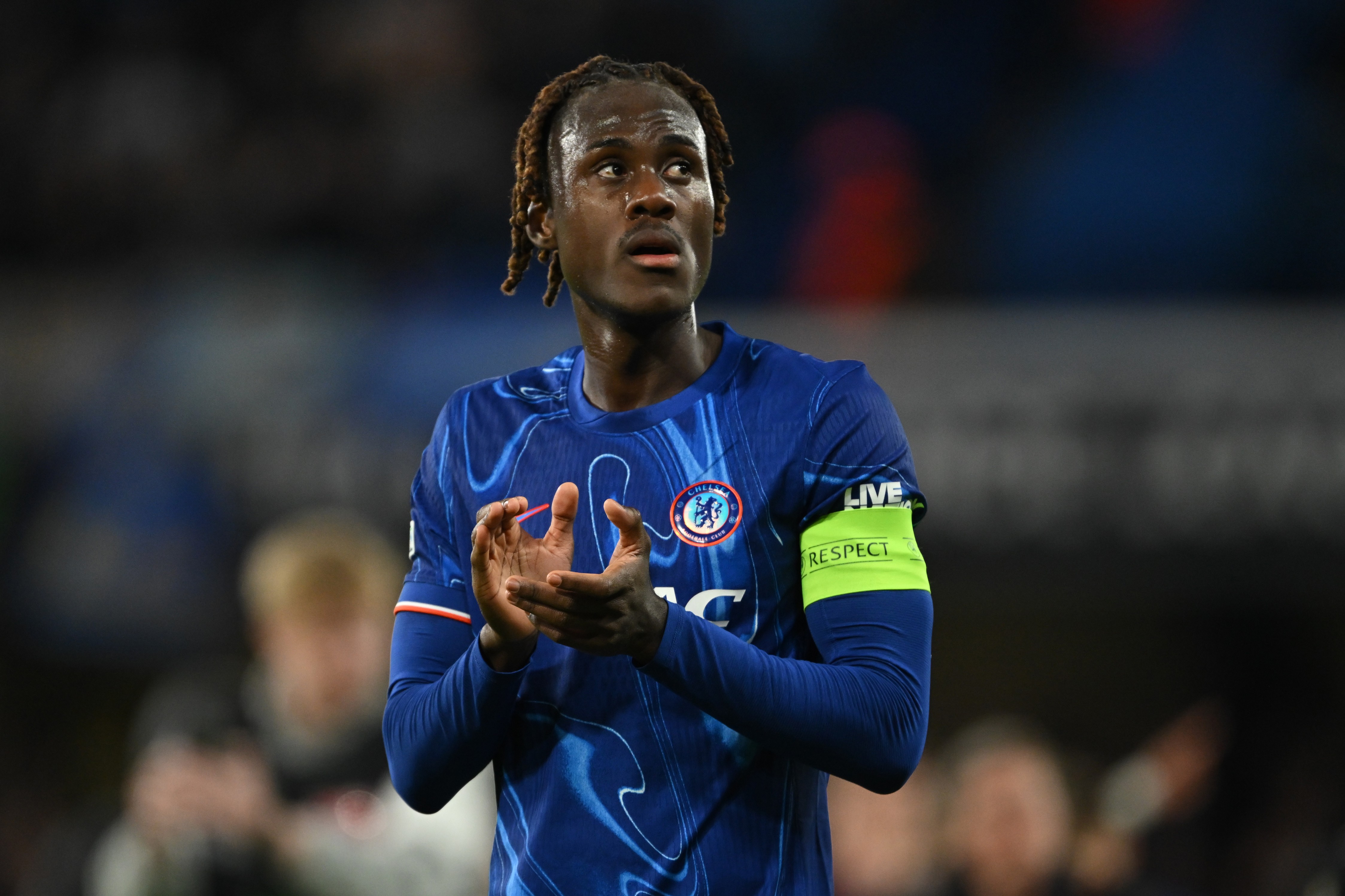 Trevoh Chalobah of Chelsea applauds the fans