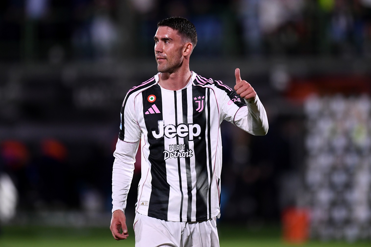 Dusan Vlahovic in action for Juventus