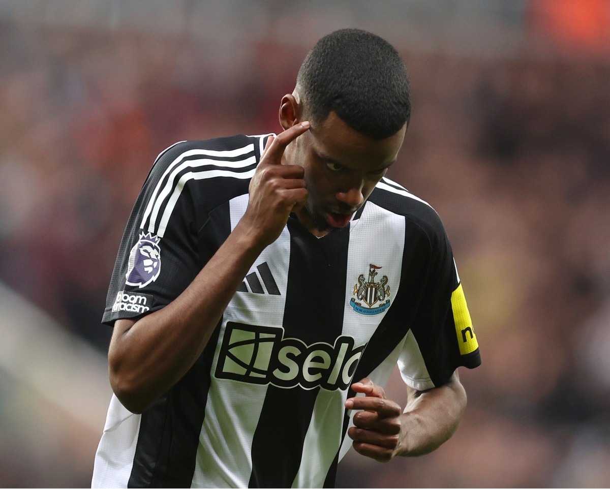 Alexander Isak celebrates a goal for Newcastle United