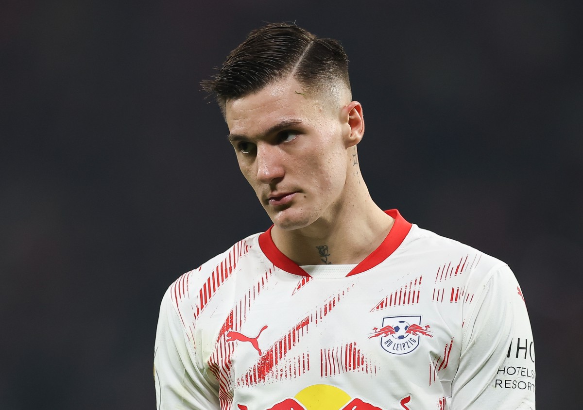 Benjamin Sesko in action for RB Leipzig in 2024-25