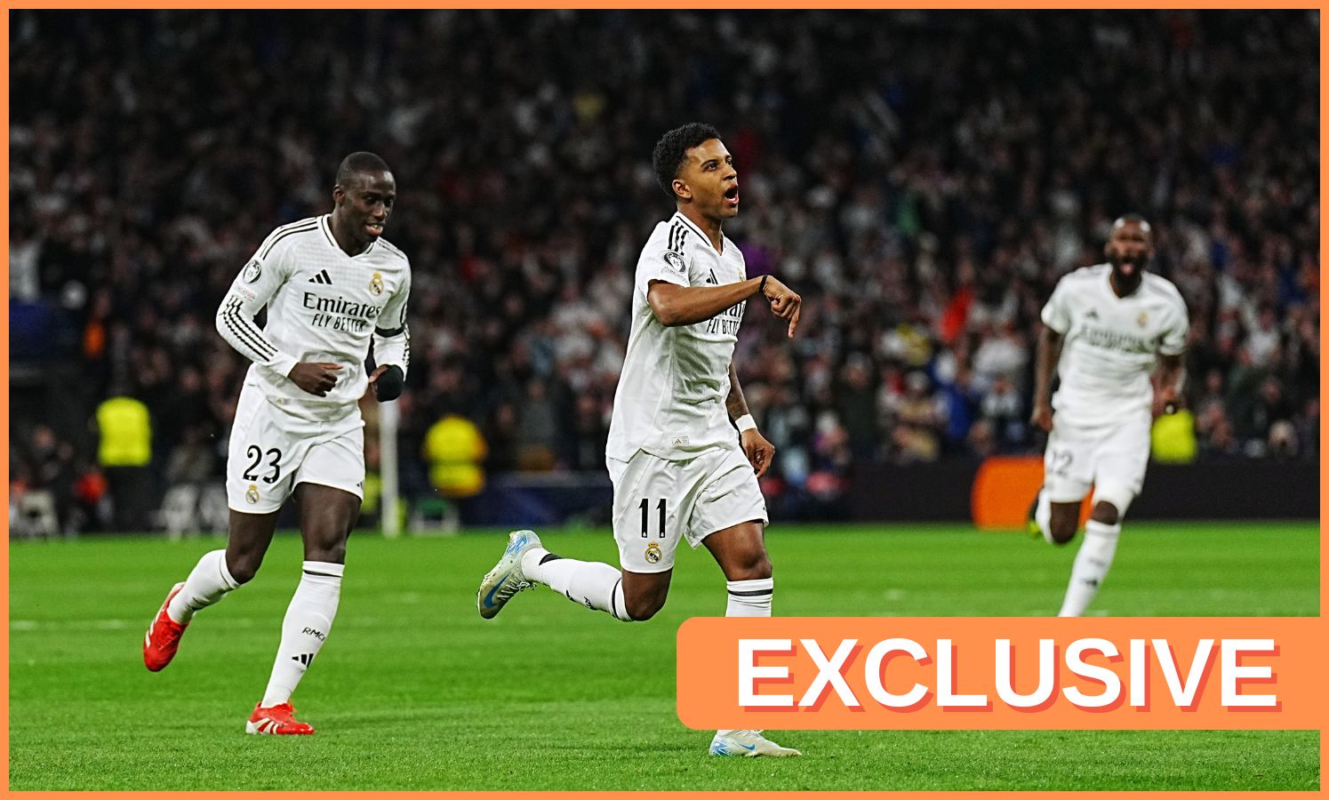 Rodrygo marks a goal for Real Madrid