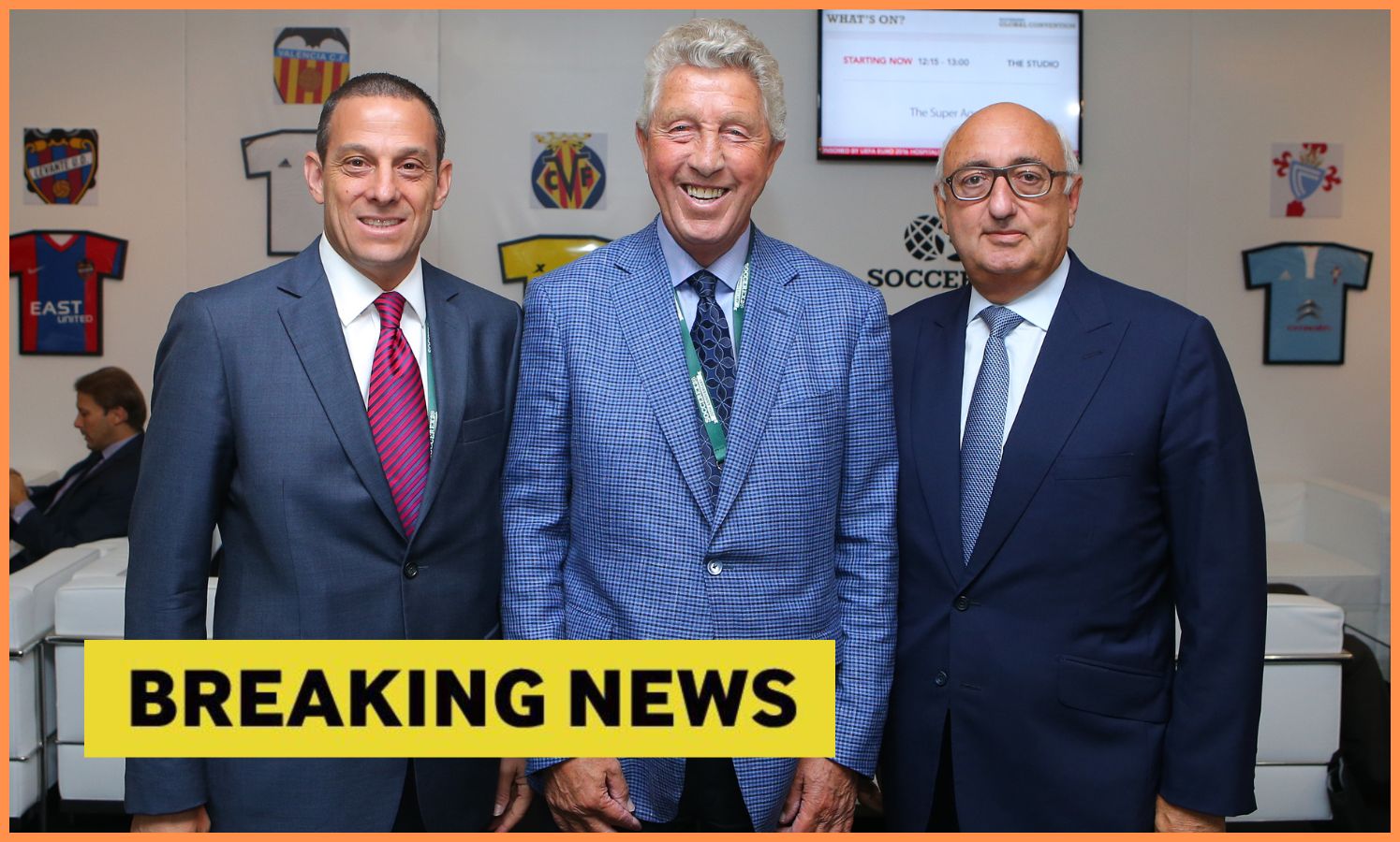 Jonathan Barnett (right) the Soccerex Global Convention at Manchester Central on September 8, 2015
