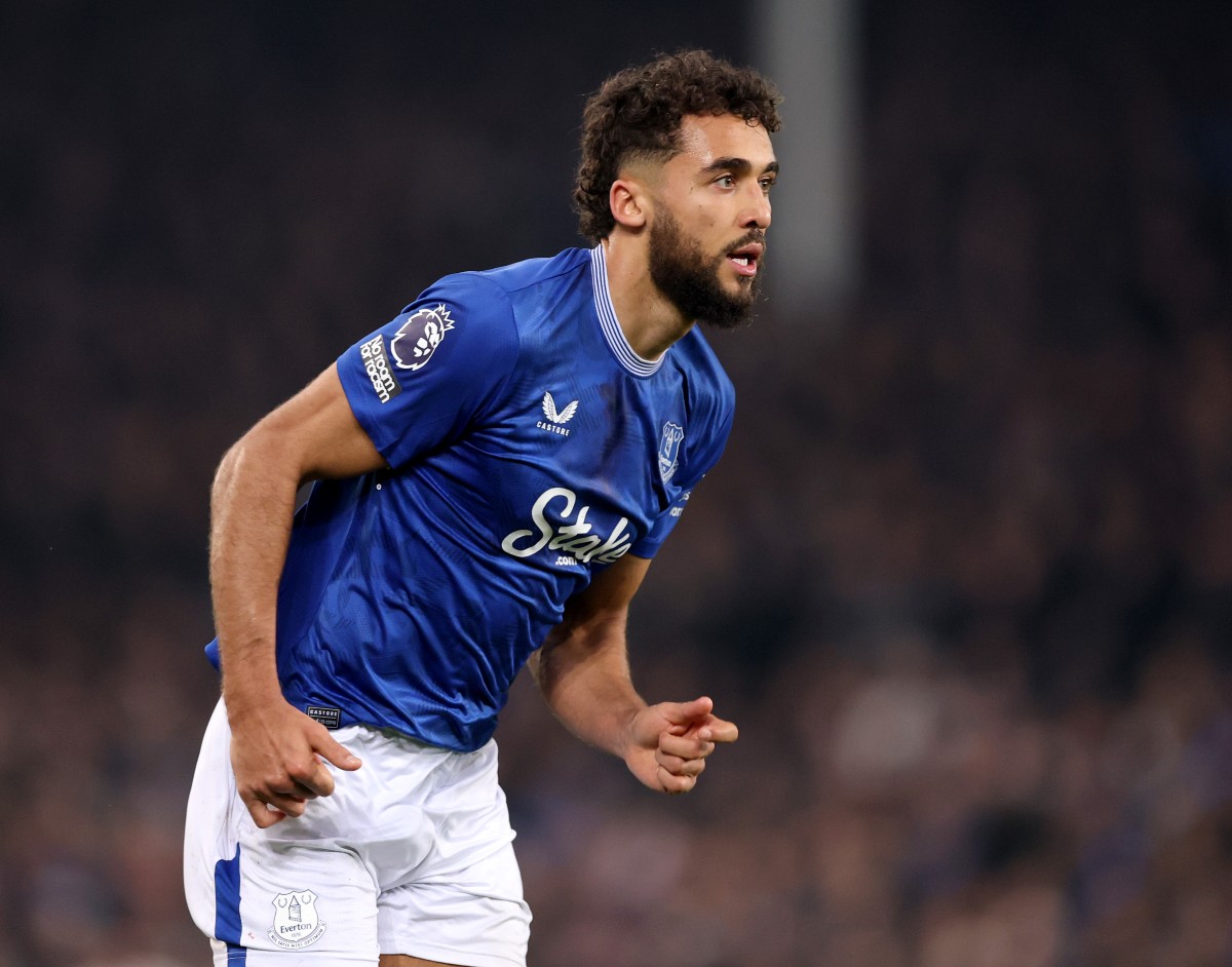 Dominic Calvert Lewin at work for Everton