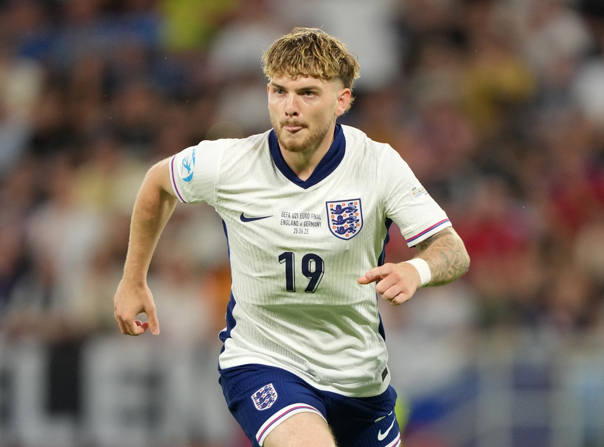 Harvey Elliott with the England Under-21s