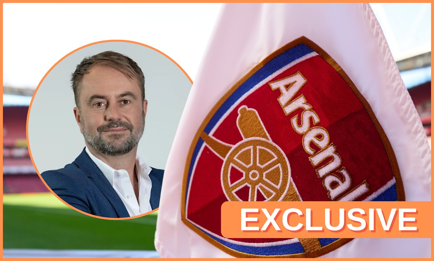 Christian Falk looks on next to Arsenal corner flag.