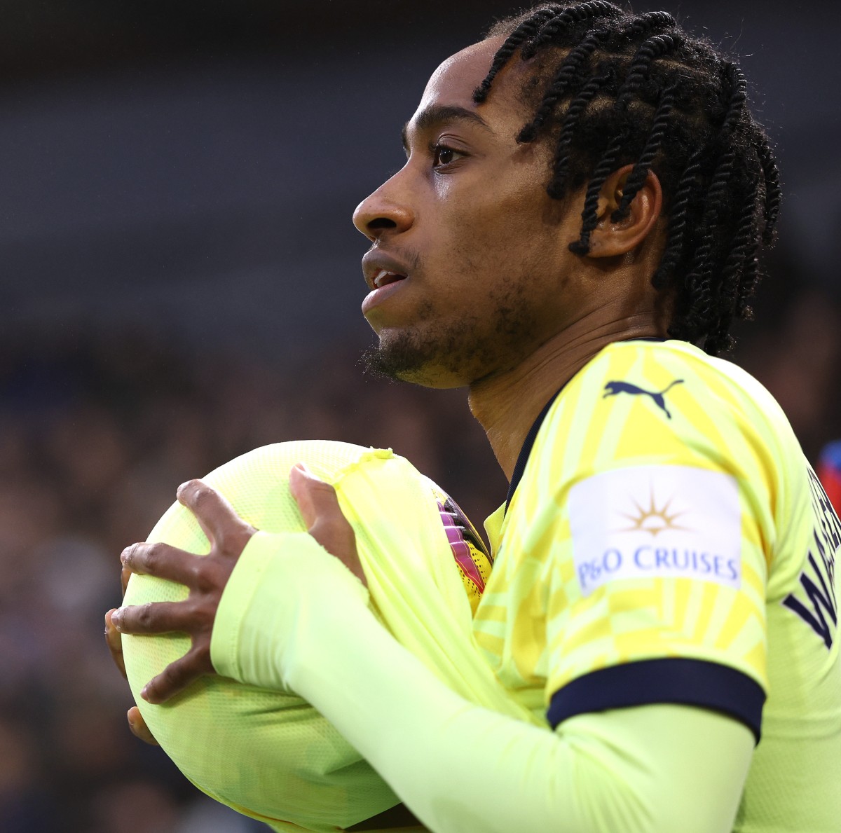 Kyle Walker-Peters prepares to take a throw-in for Southampton