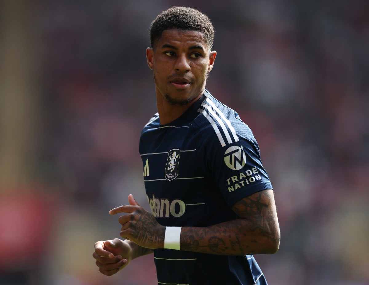 Marcus Rashford in action for Aston Villa against Southampton
