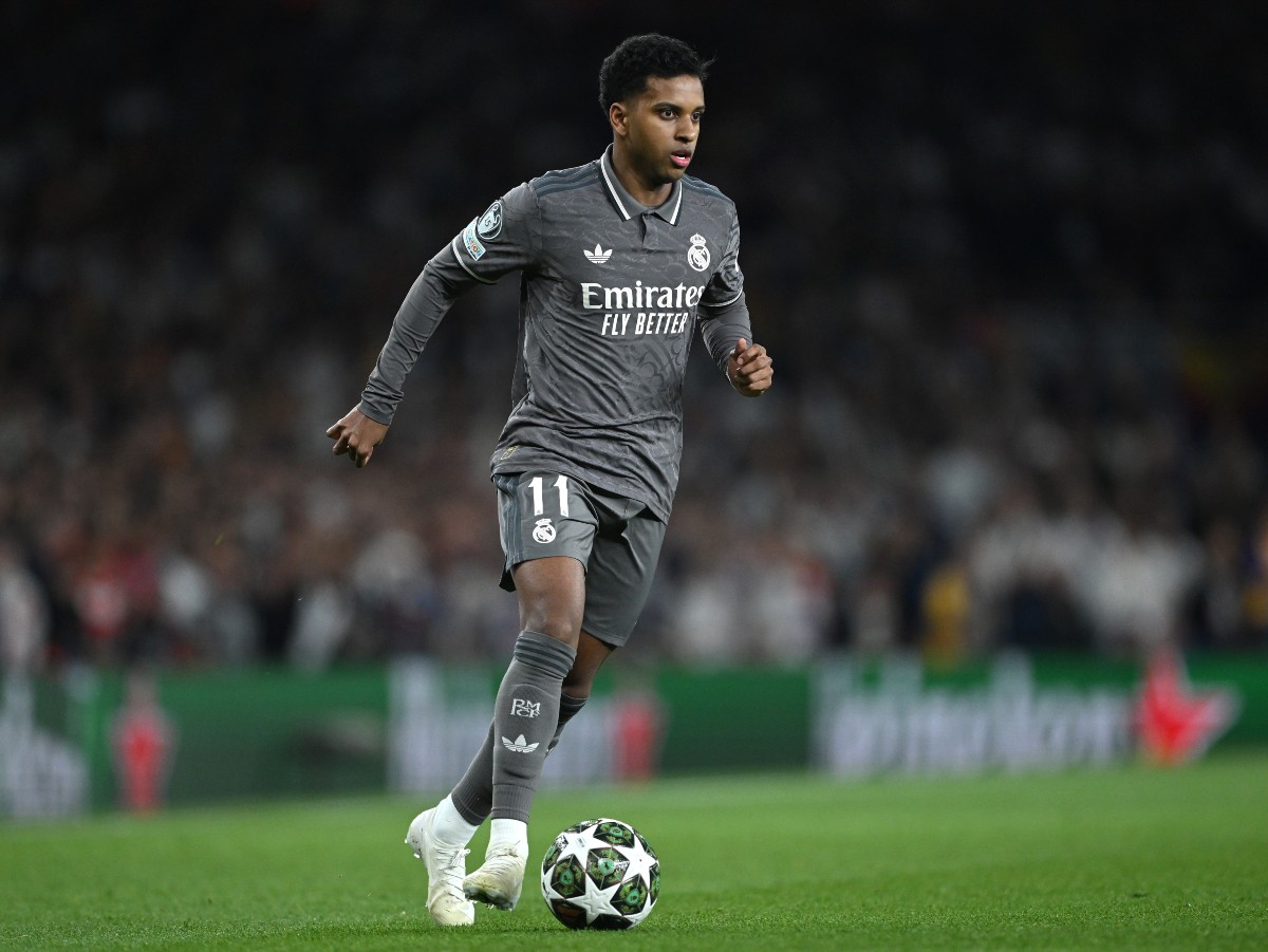 Rodrygo Goes in action for Real Madrid against Arsenal in the Champions League last season