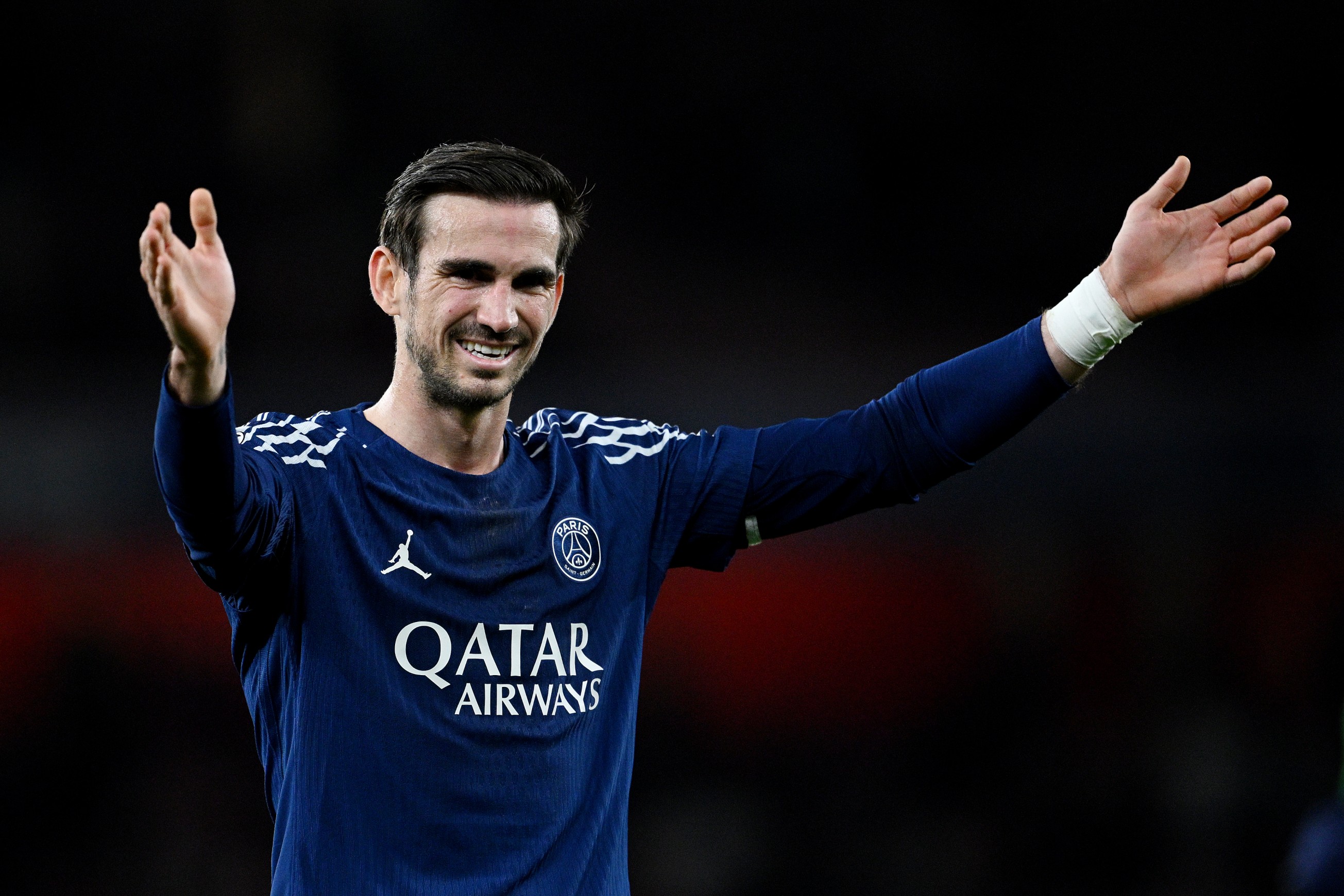 Fabian Ruiz of Paris Saint-Germain celebrates at full-time