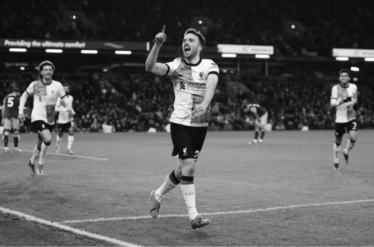 Liverpool fans have erected a shrine to Diogo Jota outside Anfield