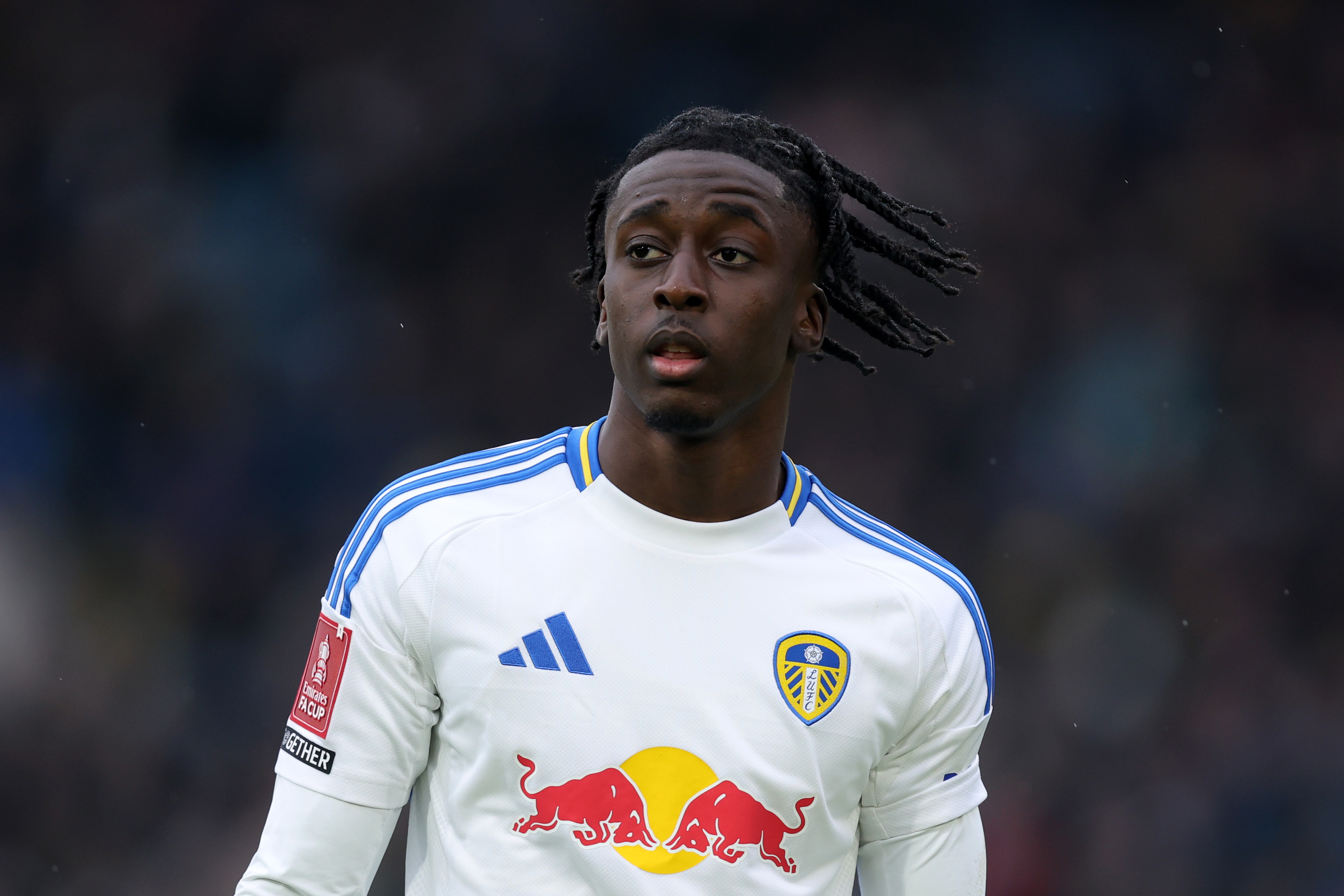 sport James Debayo of Leeds United looks on during the Emirates FA Cup Fourth Round match