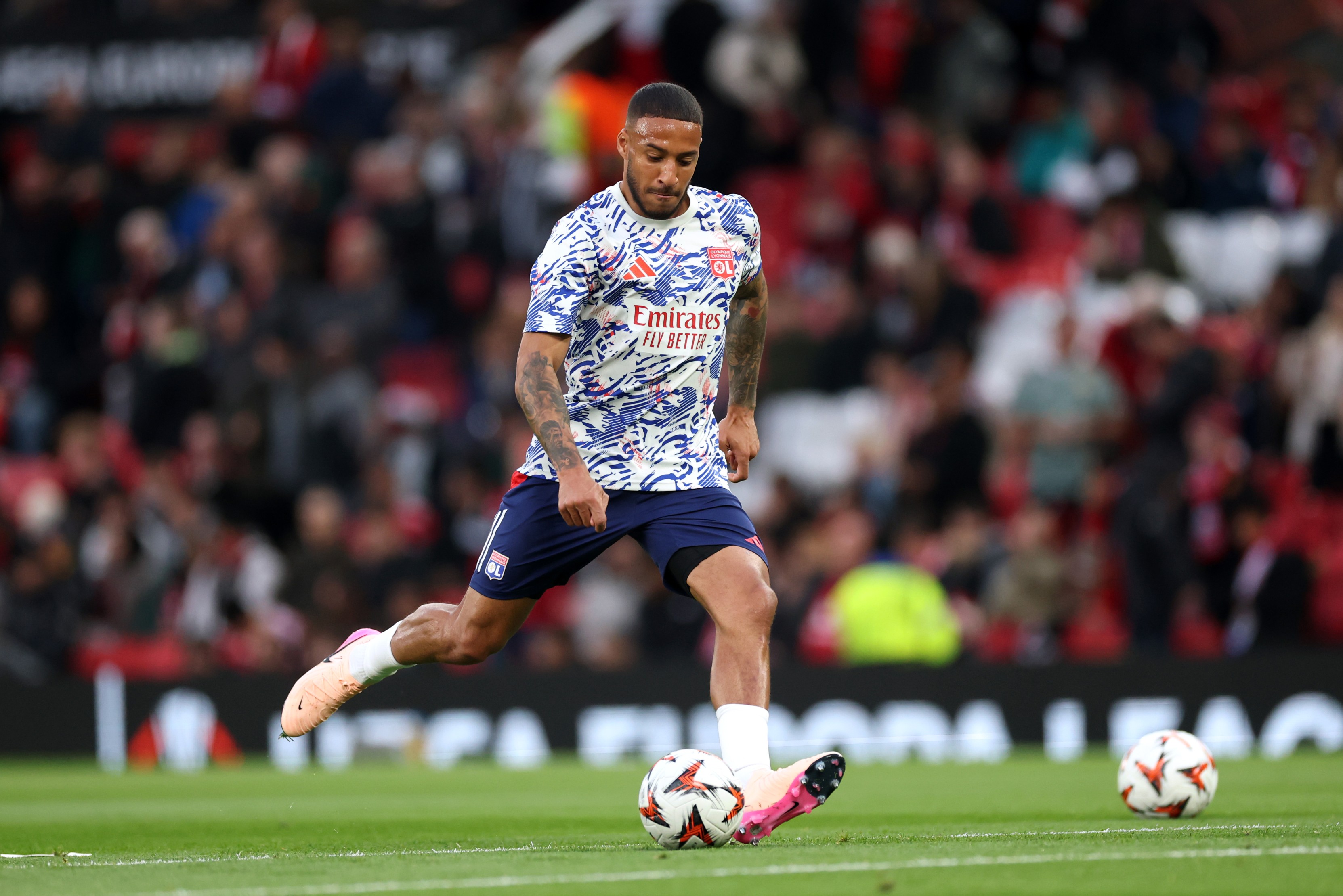 Corentin Toliso from Olympique Lyonnais during warm up