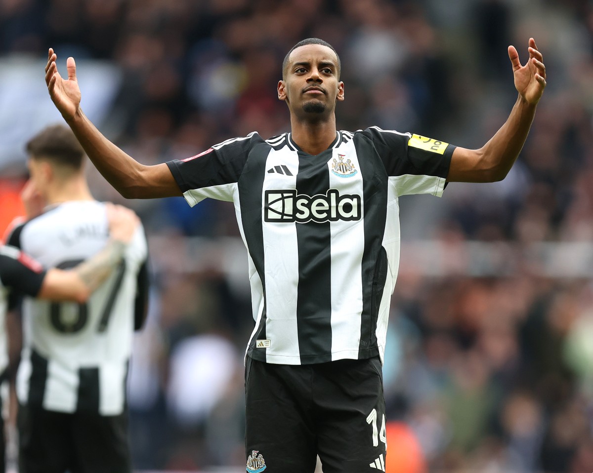 Alexander Isak celebrates a goal for Newcastle against Brighton last season