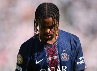 Bradley Barcola in action for PSG at the Club World Cup