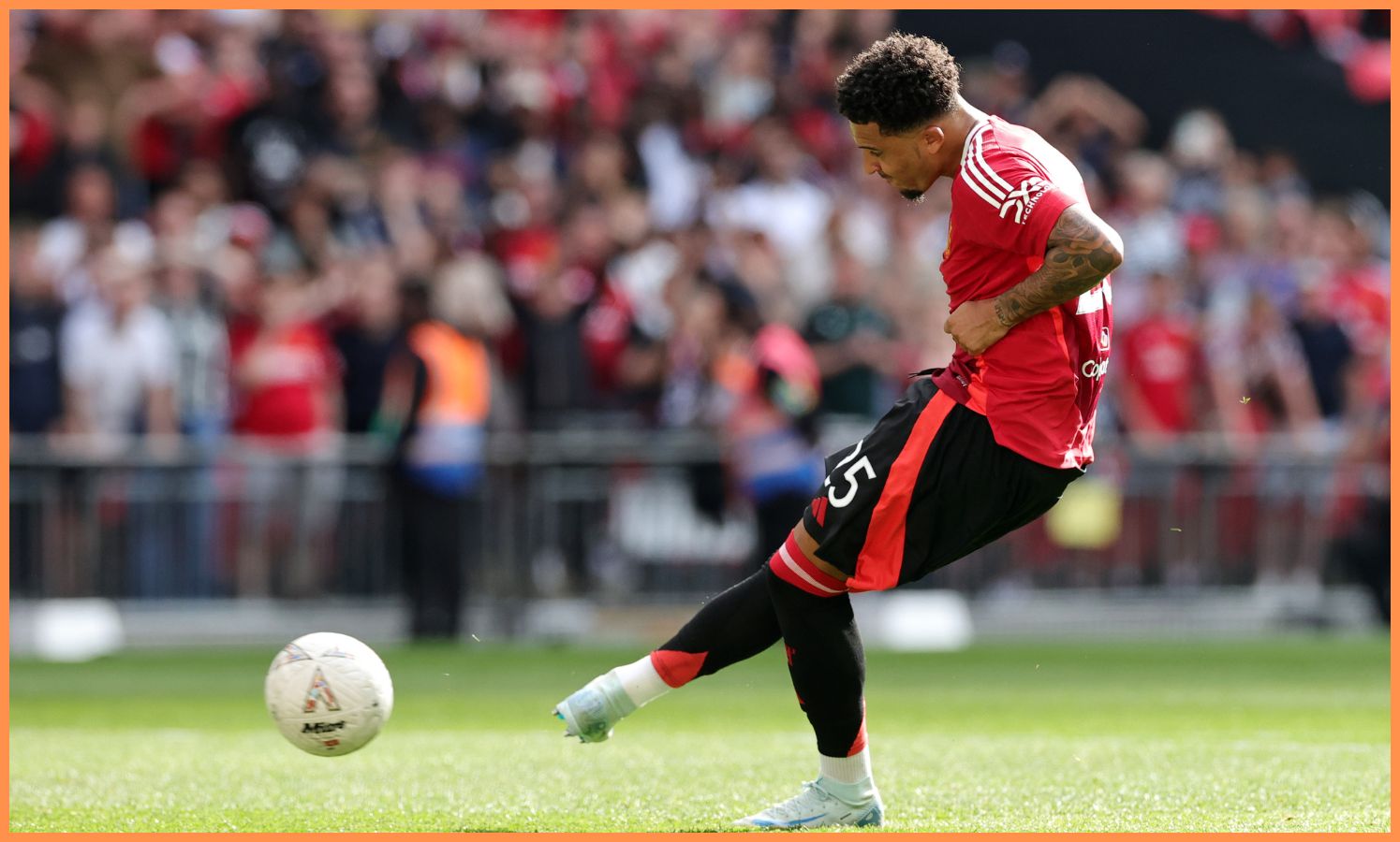 Jadon Sancho in actie voor Man United