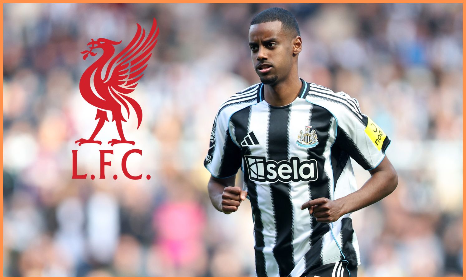 Alexander Issak with the Liverpool logo