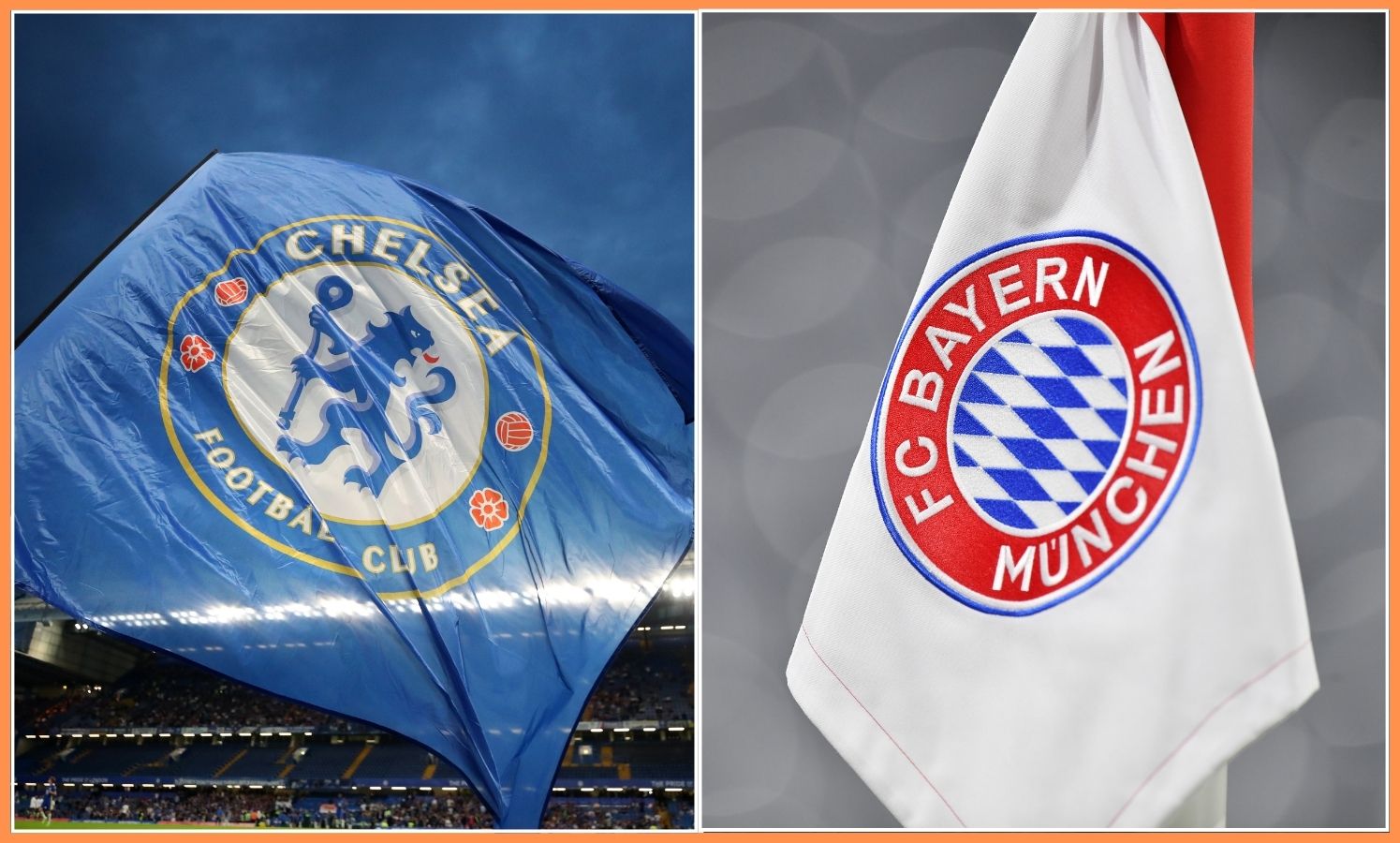 Chelsea and Bayern Munich flags