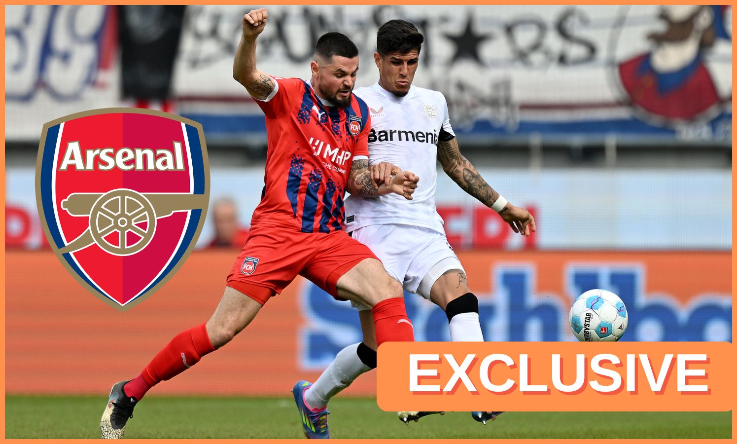 Piero Henkabi and the Arsenal FC logo