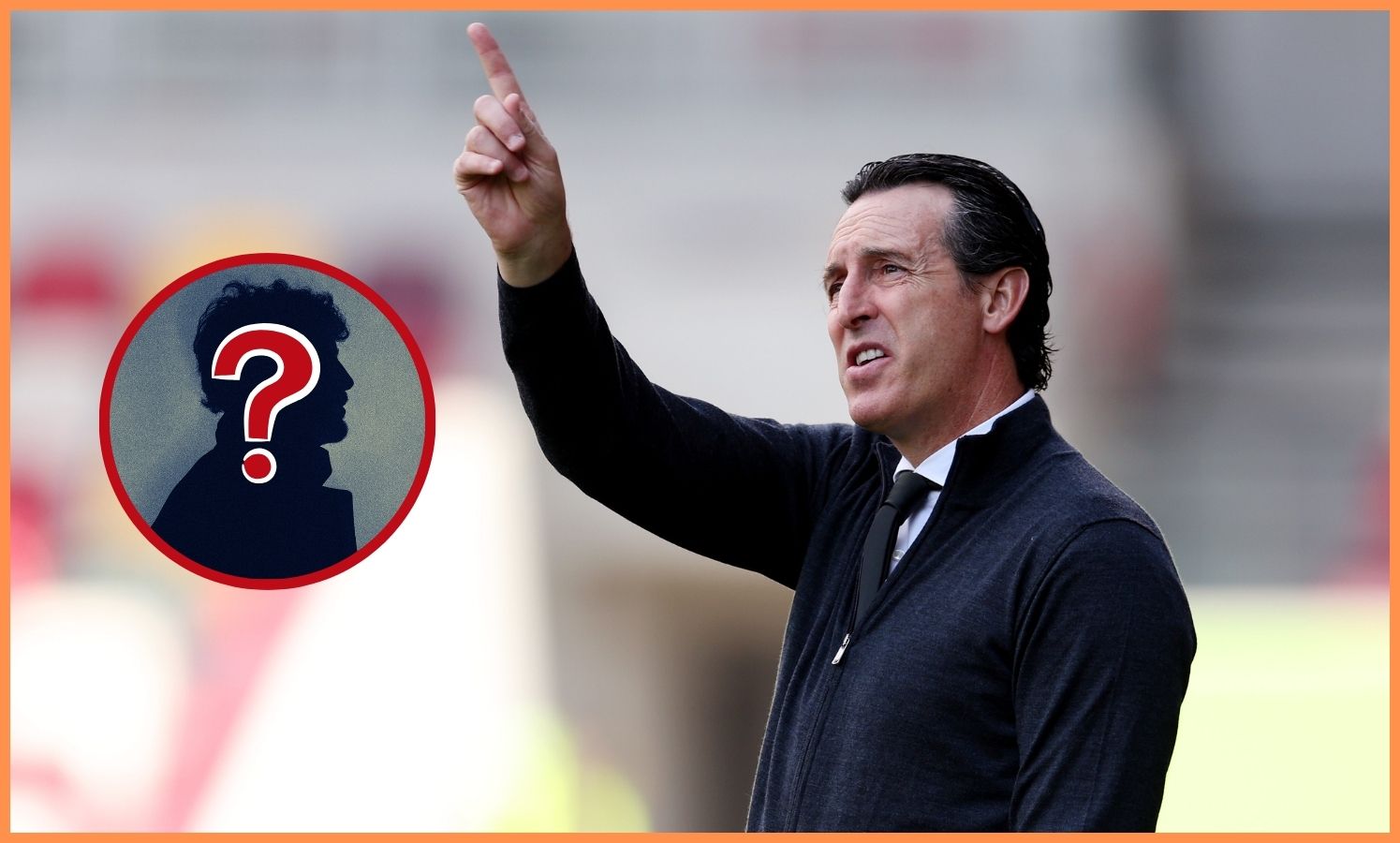 Unai Emery gestures during Aston Villa's game vs Brentford