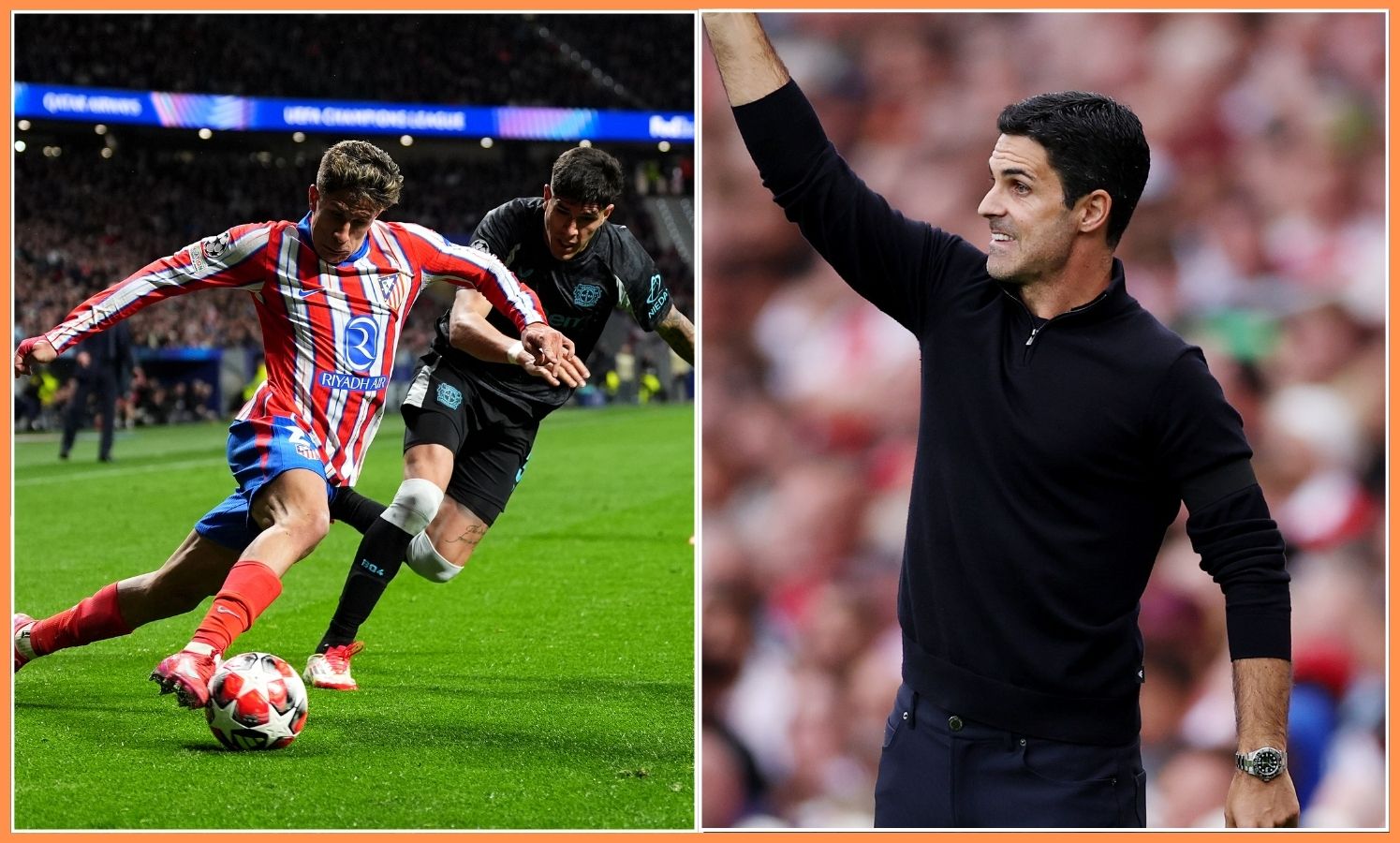 Piero Hincapie and Mikel Arteta
