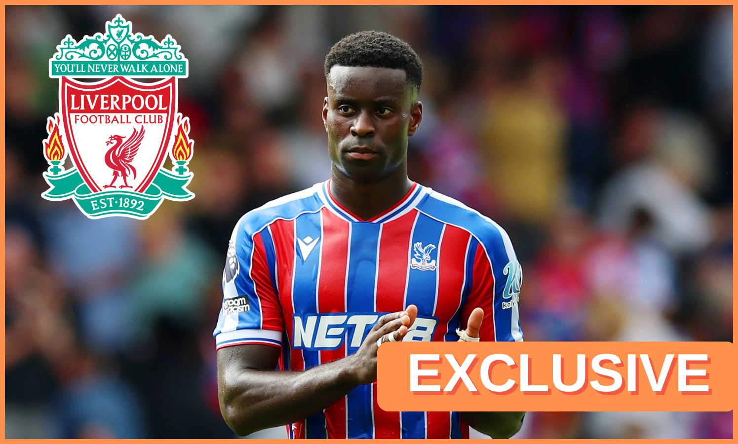 Mark Goy from Crystal Palace and Liverpool logo