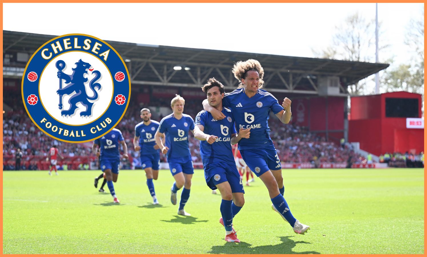 Facundo Buonanotte celebrates with Leicester City last season