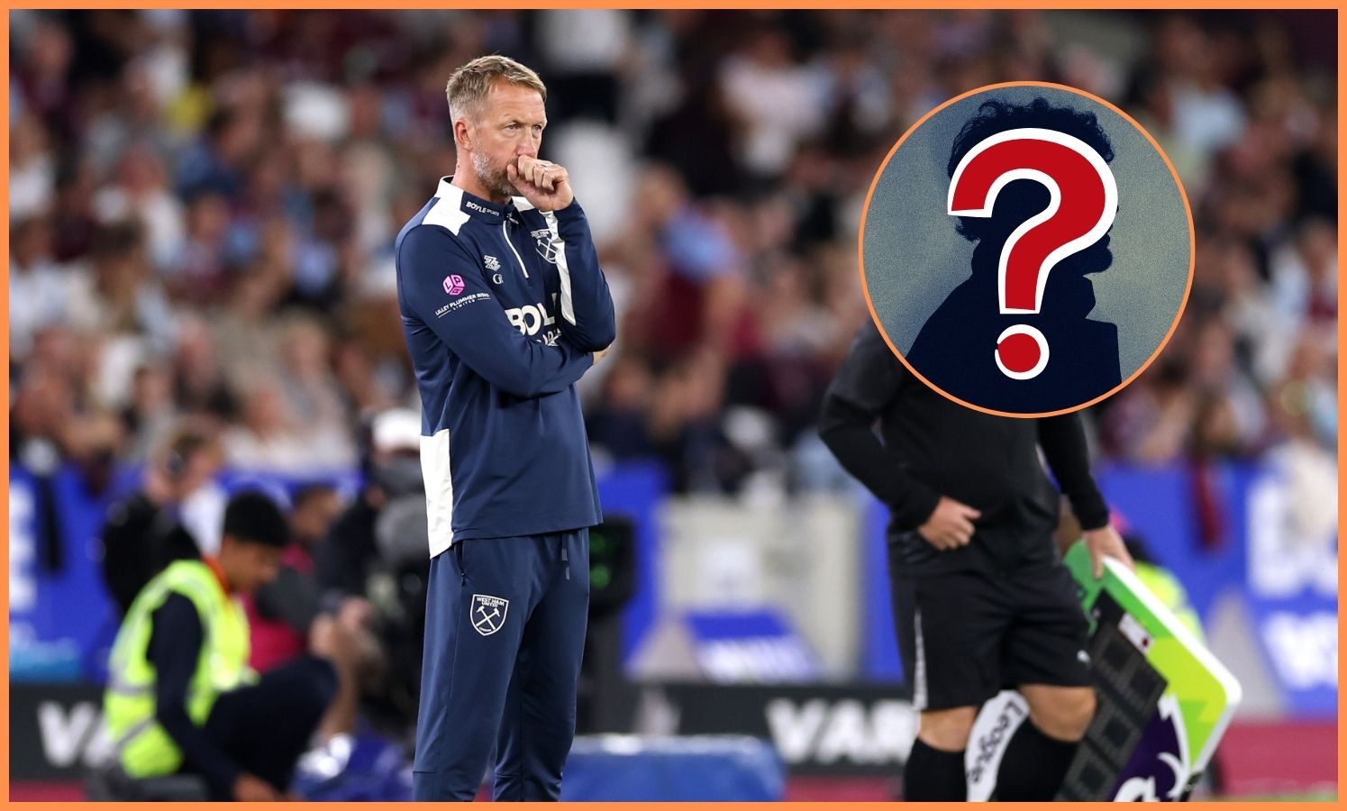 West Ham manager Graham Potter looks on