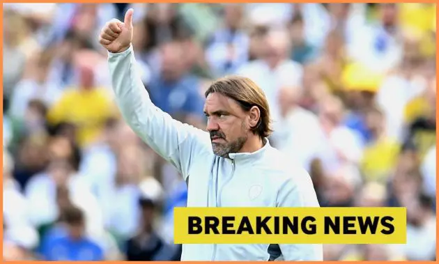 Daniel Farke, manager of Leeds United acknowledges the fan