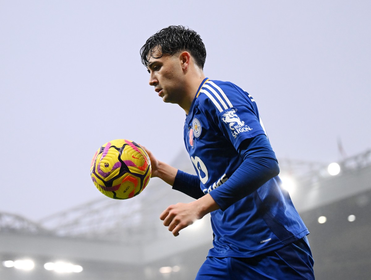 Facundo Buonanotte in action for Leicester City last season