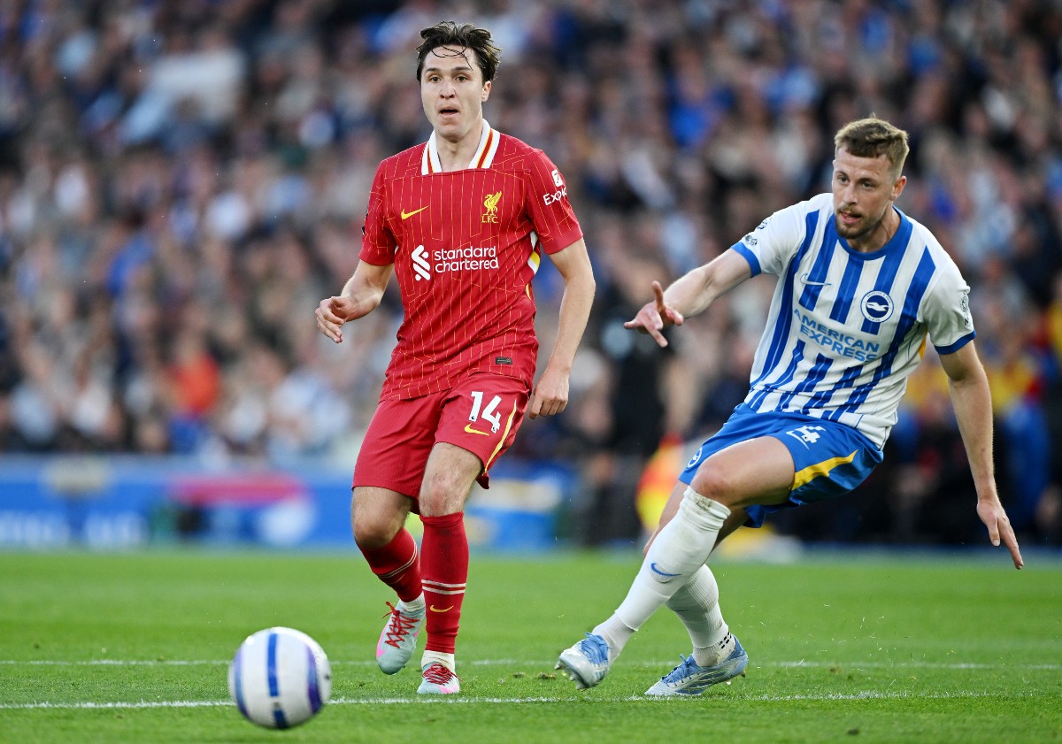 Federico Chiesa in action for Liverpool against Brighton