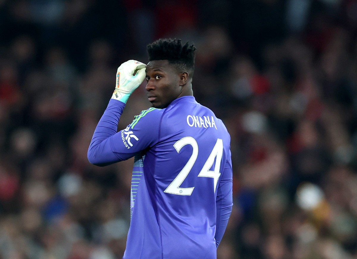 Man United goalkeeper Andre Onana in action against Lyon last season