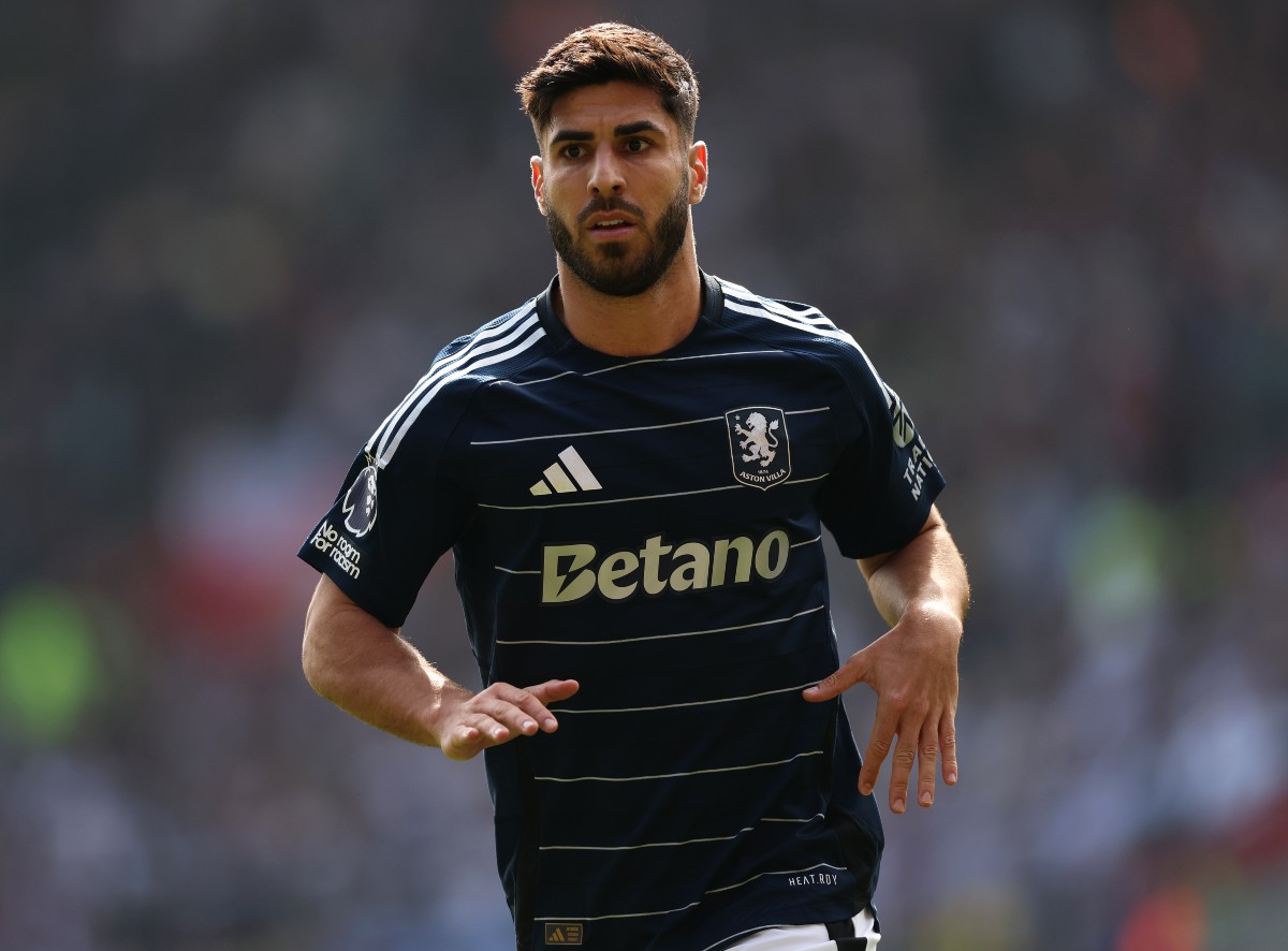 Marco Asensio in action for Aston Villa last season