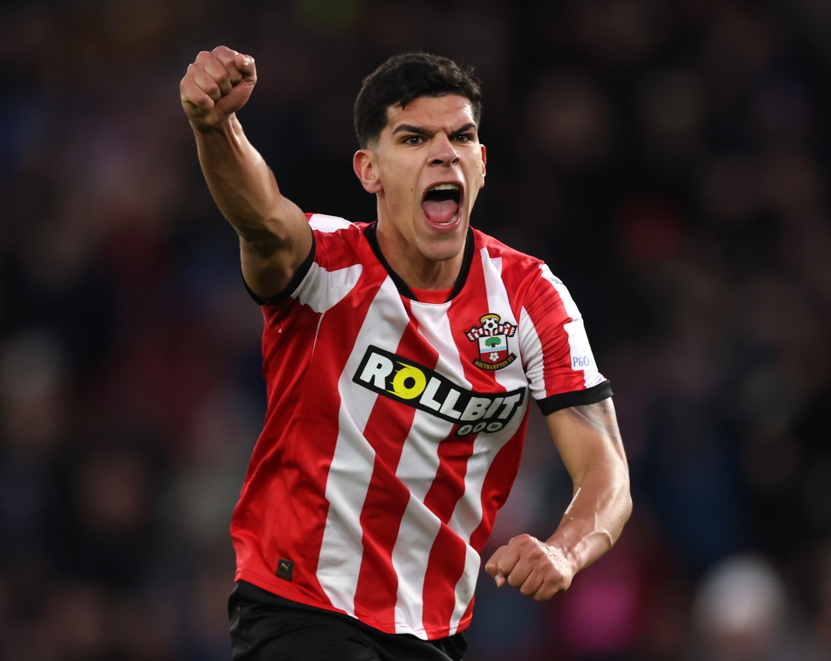 Mateus Fernandes celebrates a goal for Southampton