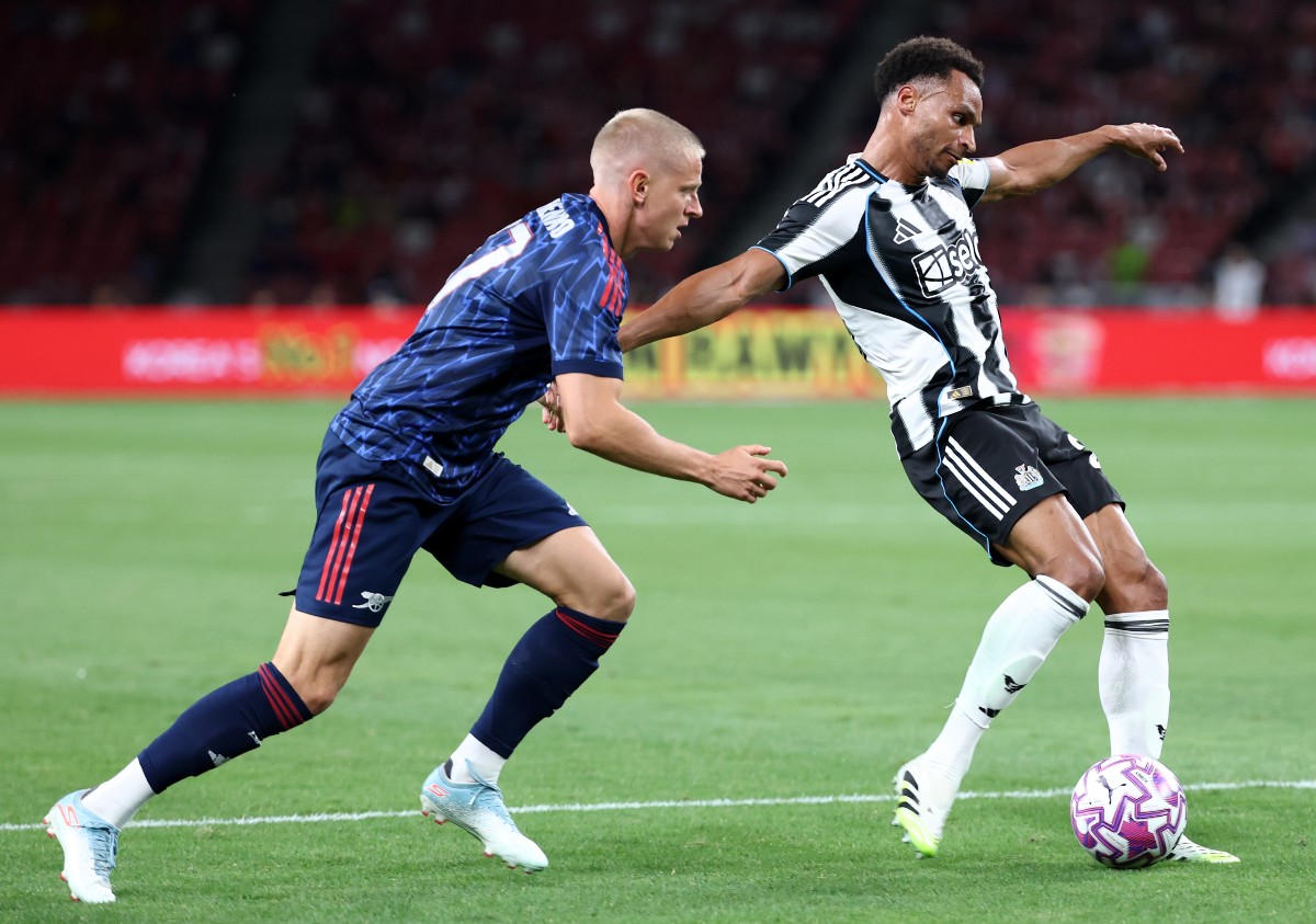 Oleksandr Zinchenko in action for Arsenal in pre-season