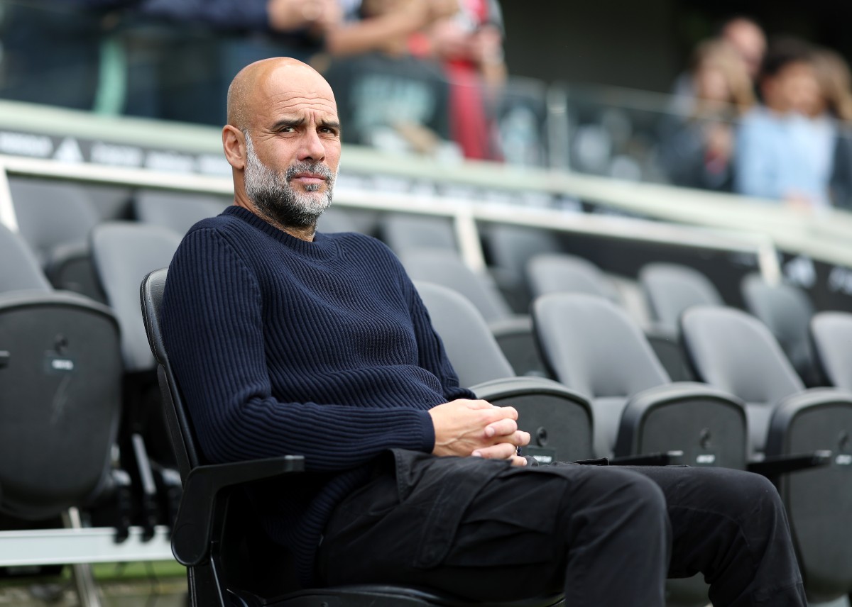 Pep Guardiola looks at Fulham before Man City last season